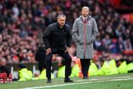 MANCHESTER, ENGLAND - NOVEMBER 19: Jose Mourinho, Manager of Manchester United (L) looks on during the Premier League match between Manchester United and Arsenal at Old Trafford on November 19, 2016 in Manchester, England.  (Photo by Michael Regan/Getty Images)